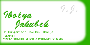 ibolya jakubek business card